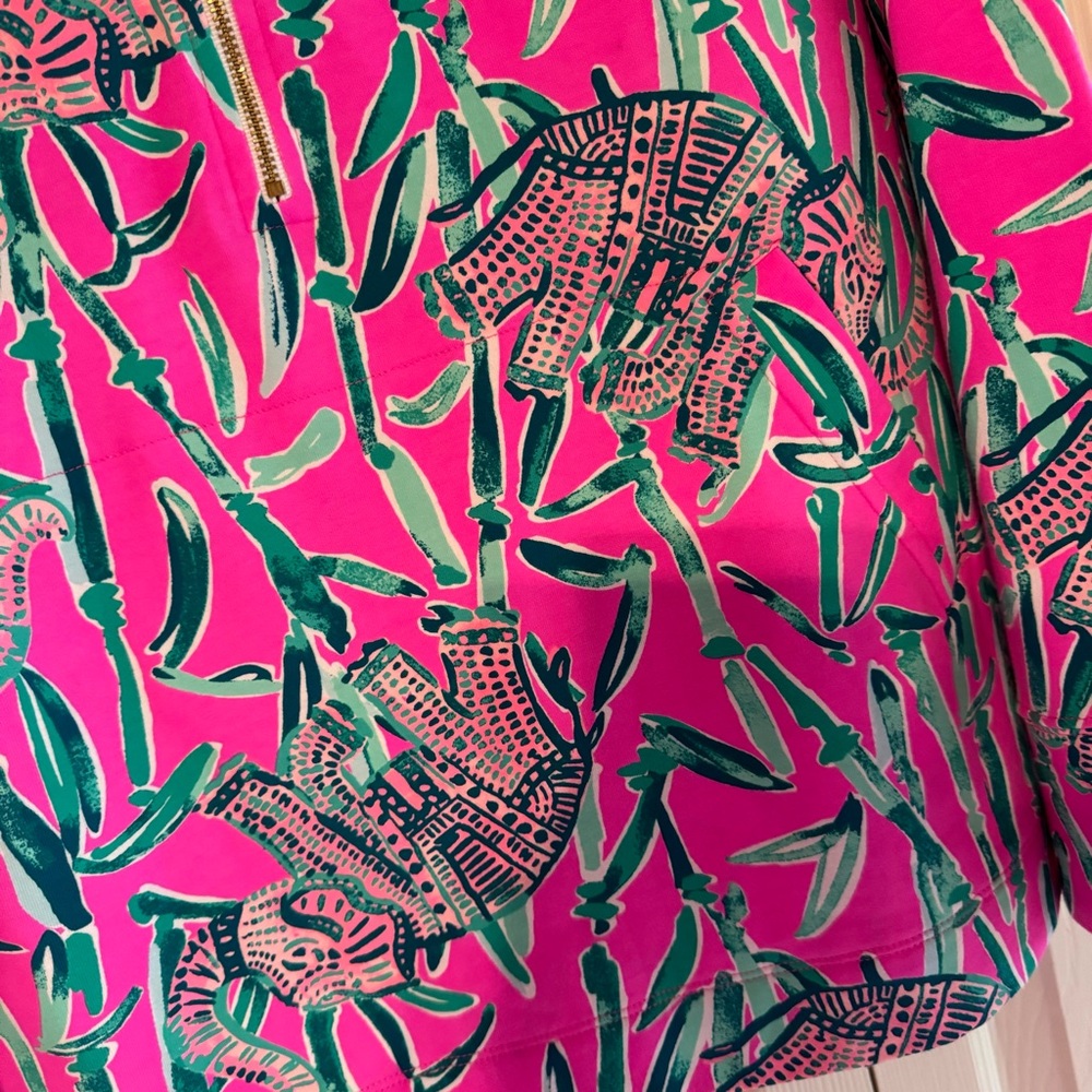 Brand-New LILLY PULITZER SKIPPER POPOVER MANDEVILLA PINK EXTRA LUCKY Sz LARGE - Picture 4 of 12
